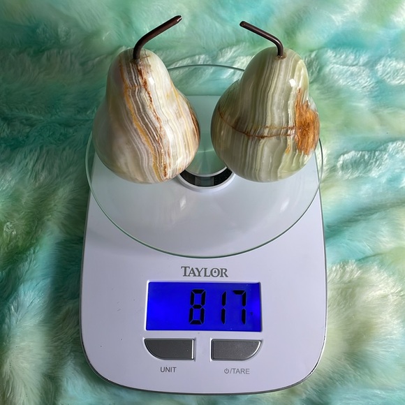 Vintage Polished Set of Stone Pears. Colorful fruit hand carved. - Picture 8 of 8